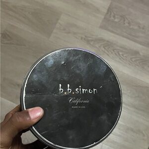 B.B. Simon Black and Silver Round Box
